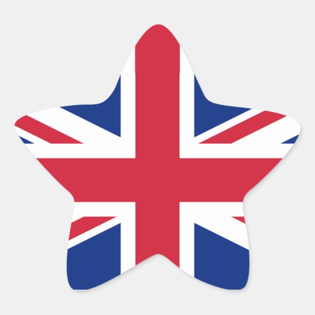 United Kingdom Union Jack Star Sticker (Front)