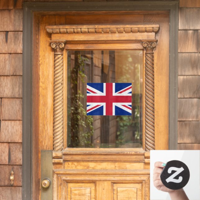 United Kingdom Window Sign, UK Cling, British Flag Window Cling (Home Door)