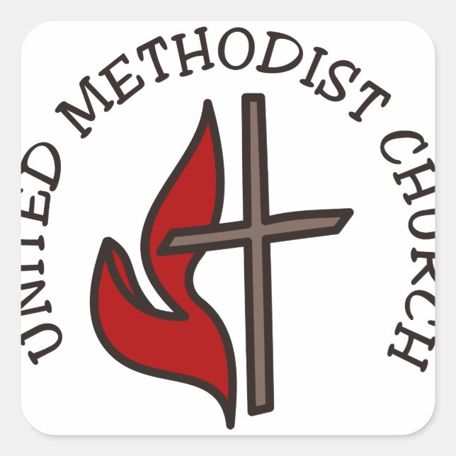 United Methodist Church Square Sticker (Front)