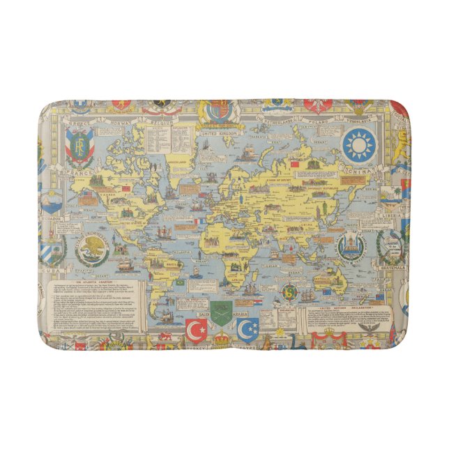 United Nations Map of the World Bath Mat (Front)