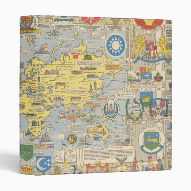 United Nations Map of the World Binder (Front/Spine)