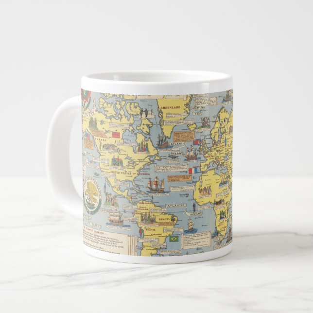 United Nations Map of the World Large Coffee Mug (Front Left)