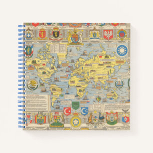 United Nations Map of the World Notebook