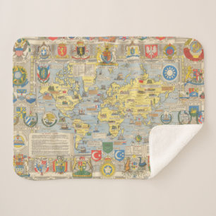 United Nations Map of the World Sherpa Blanket