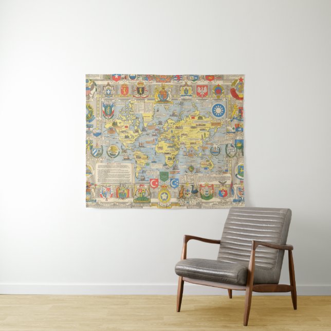 United Nations Map of the World Tapestry (In Situ (Horizontal))