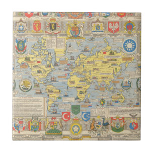 United Nations Map of the World Tile
