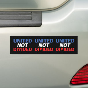 United Not Divided - red, white, blue, black Bumper Sticker