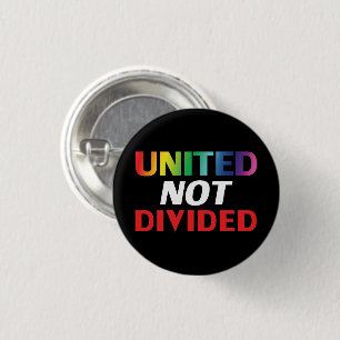United Not Divided - red, white, blue, black lgbtq 1 Inch Round Button