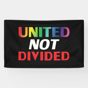 United Not Divided - red, white, blue, black lgbtq Banner