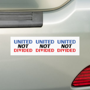 United Not Divided - red, white, blue Bumper Sticker