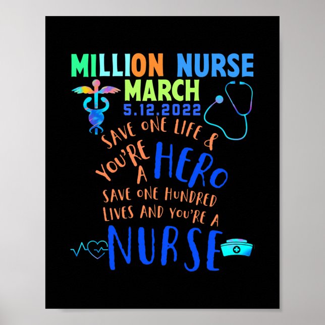 United Nurses March Million Nurse March May 12 Poster (Front)