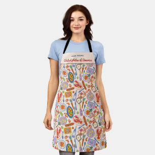 United Plates of America Food Pattern Apron
