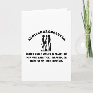 United Single Women - Singles Funny Shirt Holiday Card