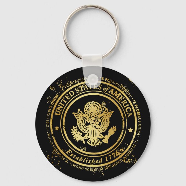 United State Gold Seal - Eagle - E Pluribus Unum Keychain (Front)