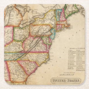 United States 11 Square Paper Coaster