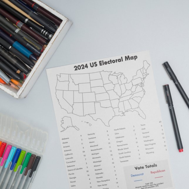 United States 2024 Electoral College Map Homework Notepad (Creator Uploaded)