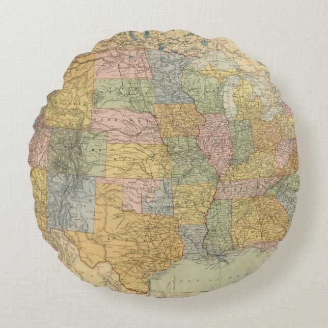 United States 23 Round Pillow (Front)