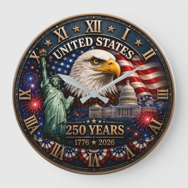 United States 250 Years Large Clock (Front)