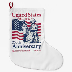 United States 250th Anniversary Commemorative Art Large Christmas Stocking