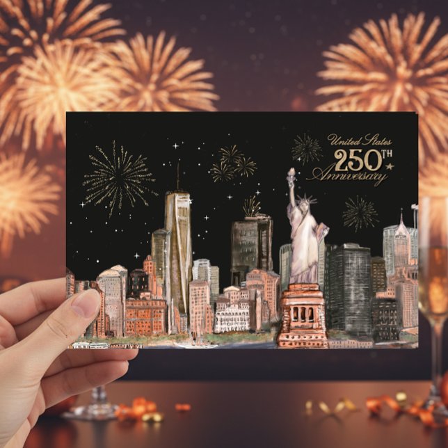 United States 250th Anniversary NYC Orange Glow Invitation (United States 250th Anniversary NYC Orange Glow Invitation)