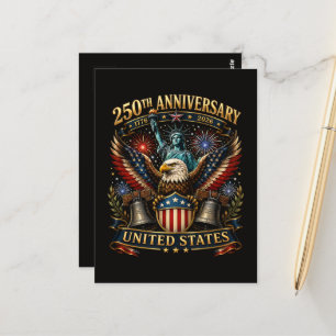 United States 250th Anniversary Patriotic Eagle Postcard