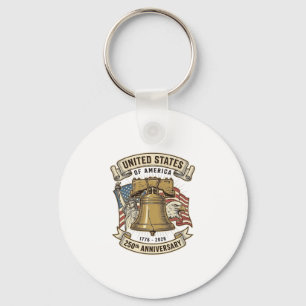 United States 250th Anniversary Patriotic Vector D Keychain