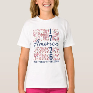 United States 250th Anniversary Stacked Typography T-Shirt