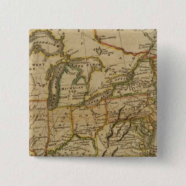 United States 2 Inch Square Button (Front)