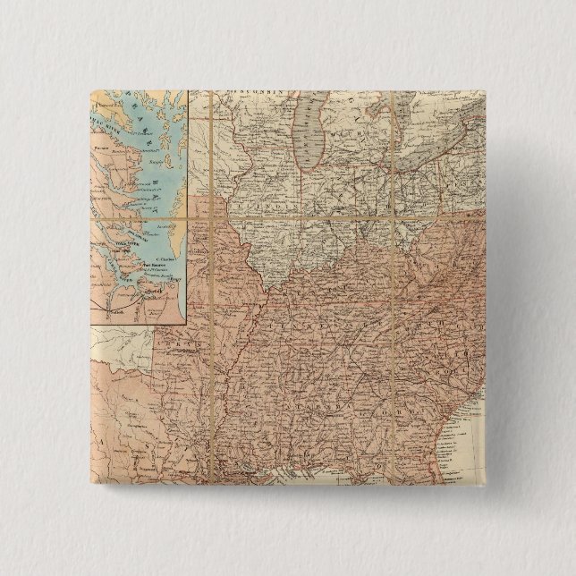 United States 2 Inch Square Button (Front)