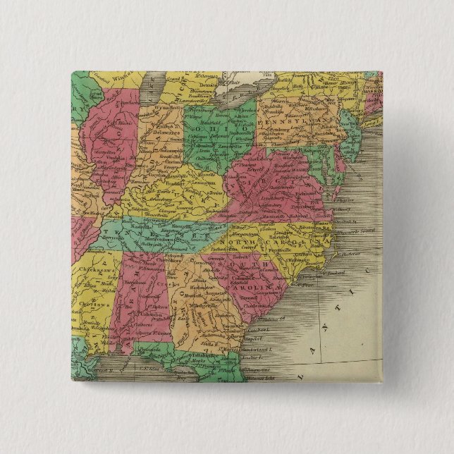 United States 33 2 Inch Square Button (Front)