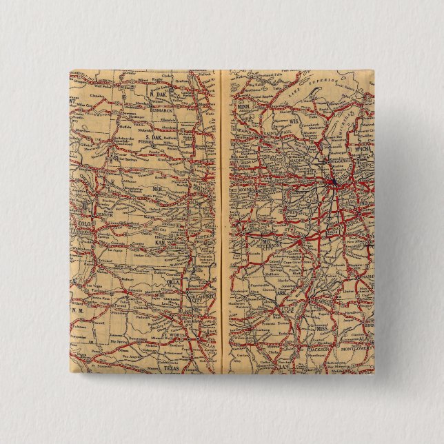 United States 8 2 Inch Square Button (Front)