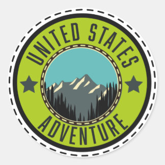 United States Adventure logo Classic Round Sticker