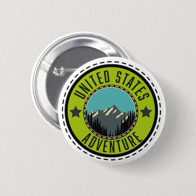 United States Adventure logo Classic Round Sticker 2 Inch Round Button (Front & Back)