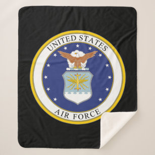 United States Air Force Emblem Sherpa Blanket