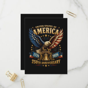 United States America 250th Anniversary Eagle Invitation Postcard