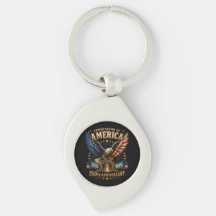 United States America 250th Anniversary Eagle Keychain