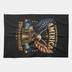 United States America 250th Anniversary Eagle Kitchen Towel
