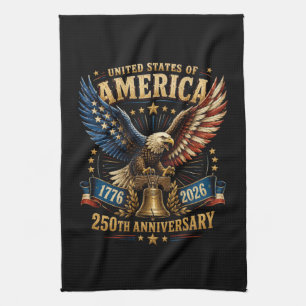 United States America 250th Anniversary Eagle Kitchen Towel