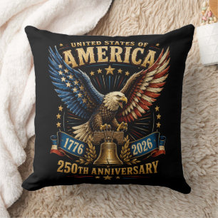 United States America 250th Anniversary Eagle Throw Pillow