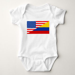 united states america colombia half flag usa count baby bodysuit