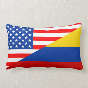 united states america colombia half flag usa count lumbar pillow