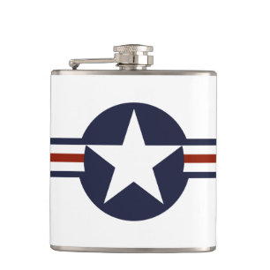 united states america country flag roundel symbol hip flask