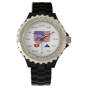 United States America Flag USA Soccer Ball Watch