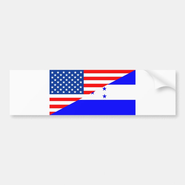 united states america honduras half flag usa count bumper sticker (Front)