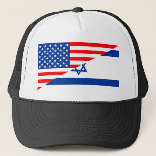 united states america israel half flag usa country trucker hat