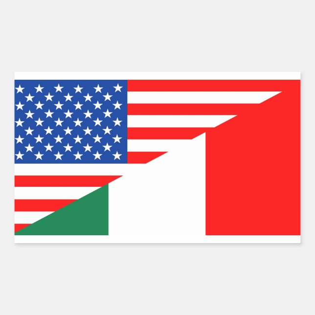 united states america italy half flag usa country sticker (Front)