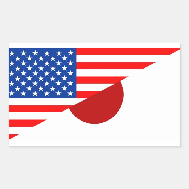 united states america japan half flag usa country sticker (Front)