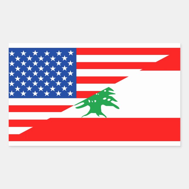 united states america lebanon half flag usa countr sticker (Front)