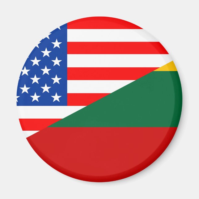 united states america lithuania half flag usa coun magnet (Front)