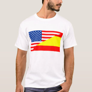 united states america spain half flag usa country T-Shirt